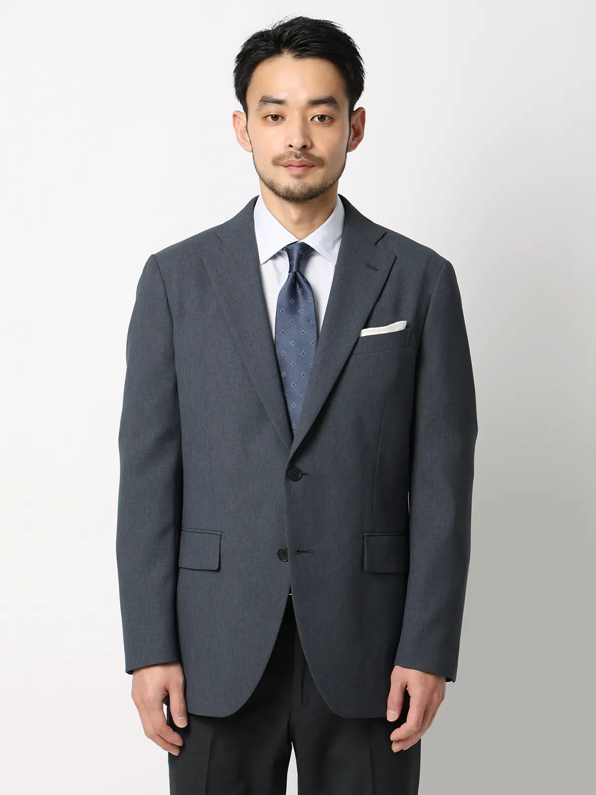 涼しい最高ジャケット/ウォッシャブル/ストレッチ/接触冷感/織柄/CH28 グレー S