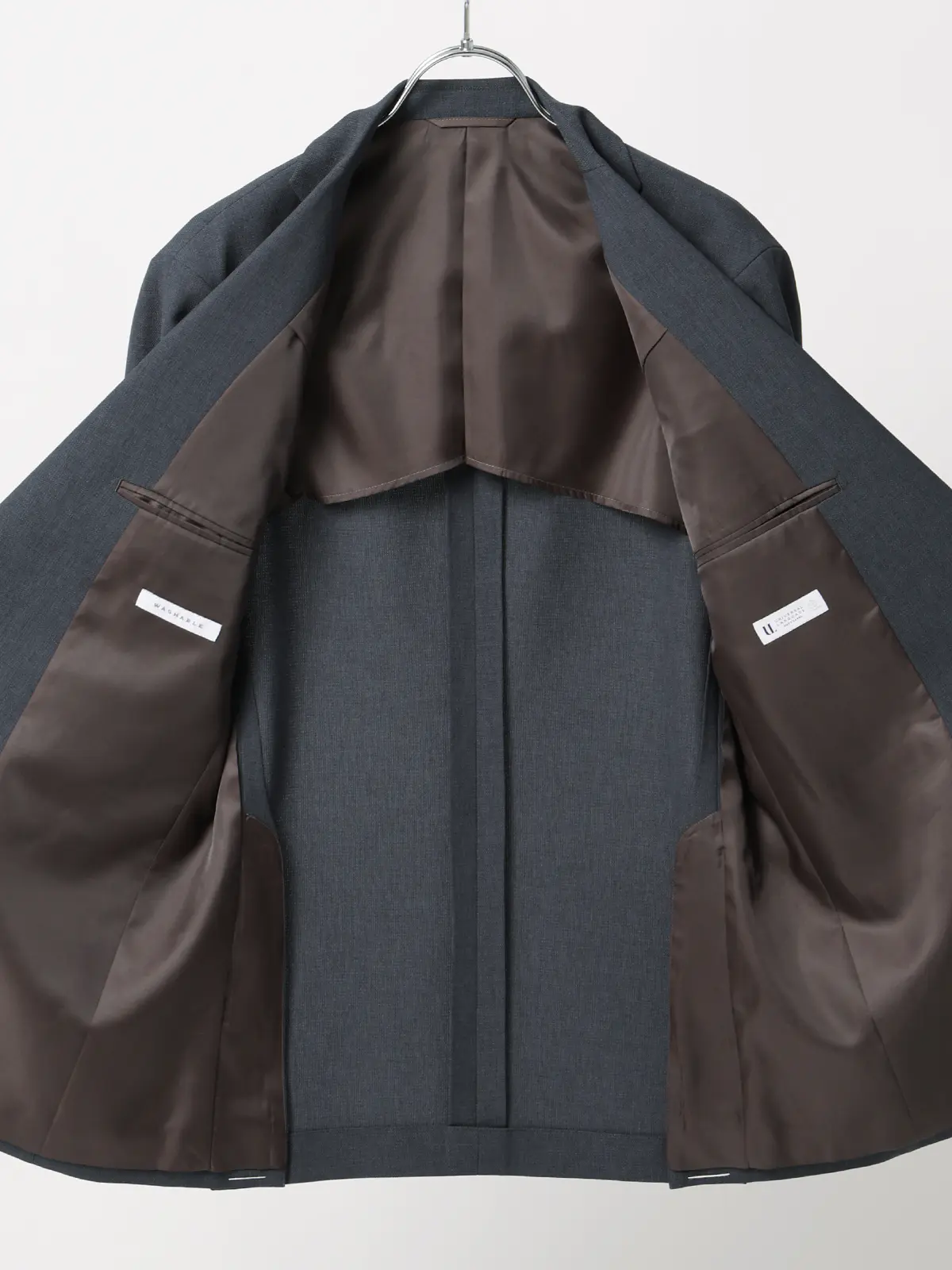 涼しい最高ジャケット/ウォッシャブル/ストレッチ/接触冷感/織柄/CH28 グレー S