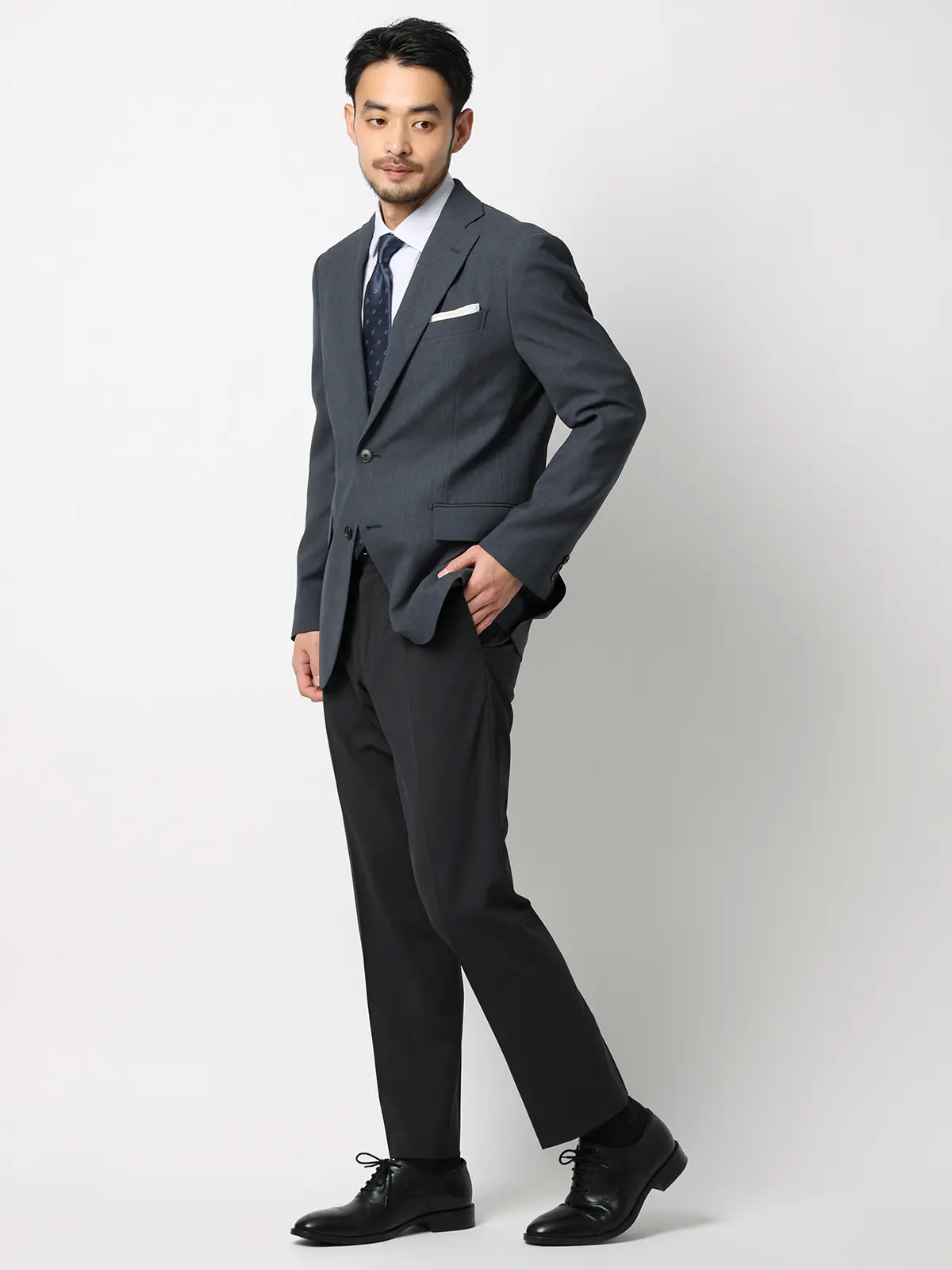 涼しい最高ジャケット/ウォッシャブル/ストレッチ/接触冷感/織柄/CH28 グレー S