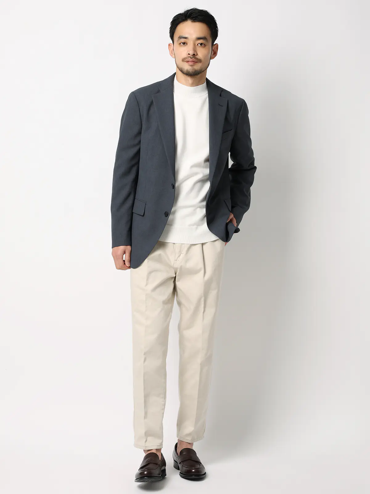 涼しい最高ジャケット/ウォッシャブル/ストレッチ/接触冷感/織柄/CH28 グレー S