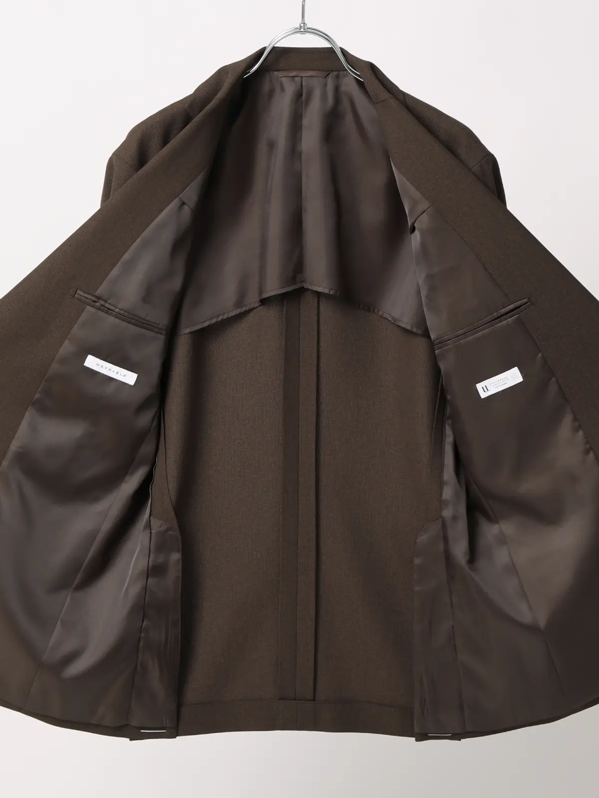 涼しい最高ジャケット／ウォッシャブル／ストレッチ／接触冷感／織柄／CH28 ブラウン S