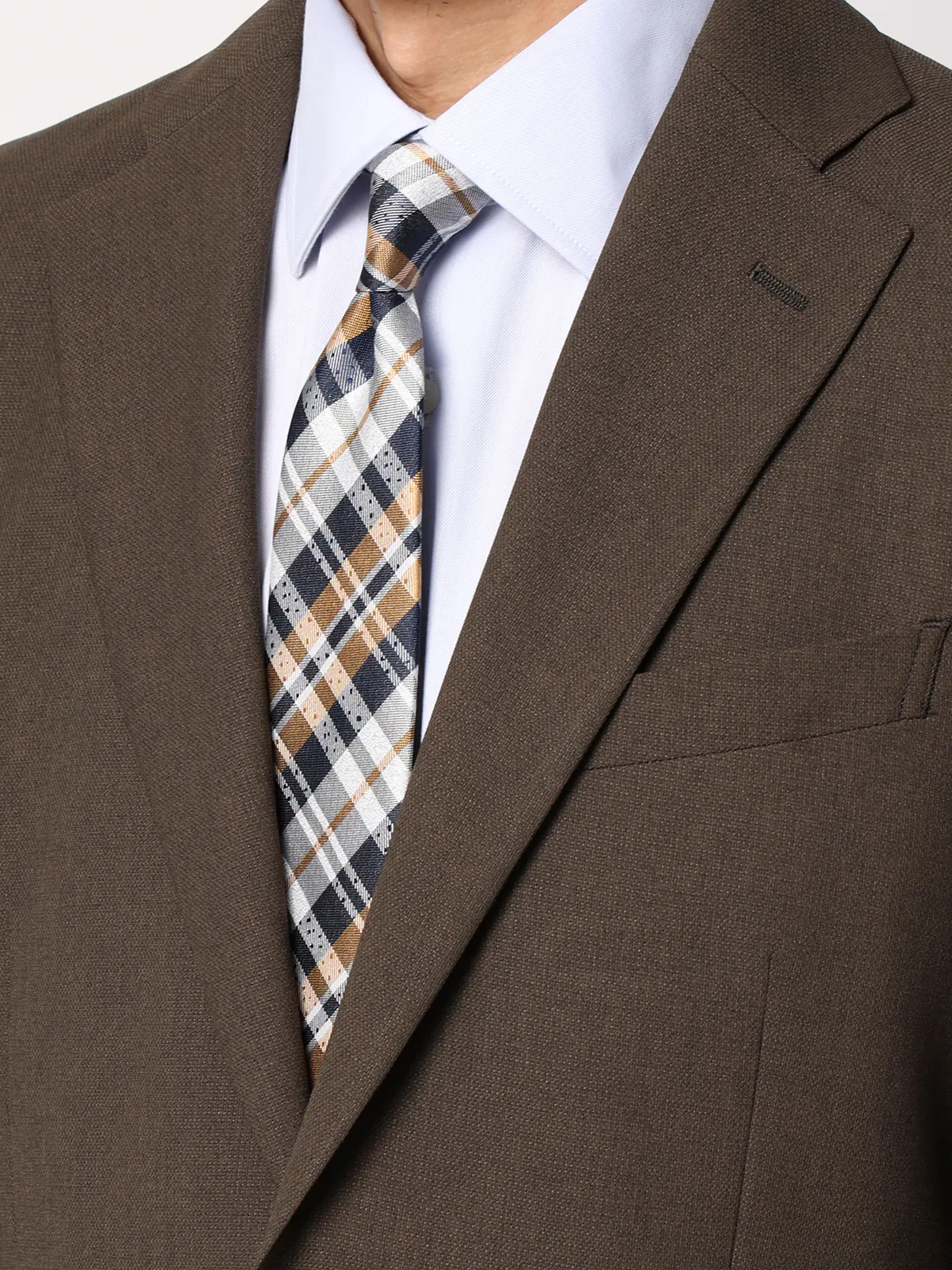 涼しい最高ジャケット／ウォッシャブル／ストレッチ／接触冷感／織柄／CH28 ブラウン S