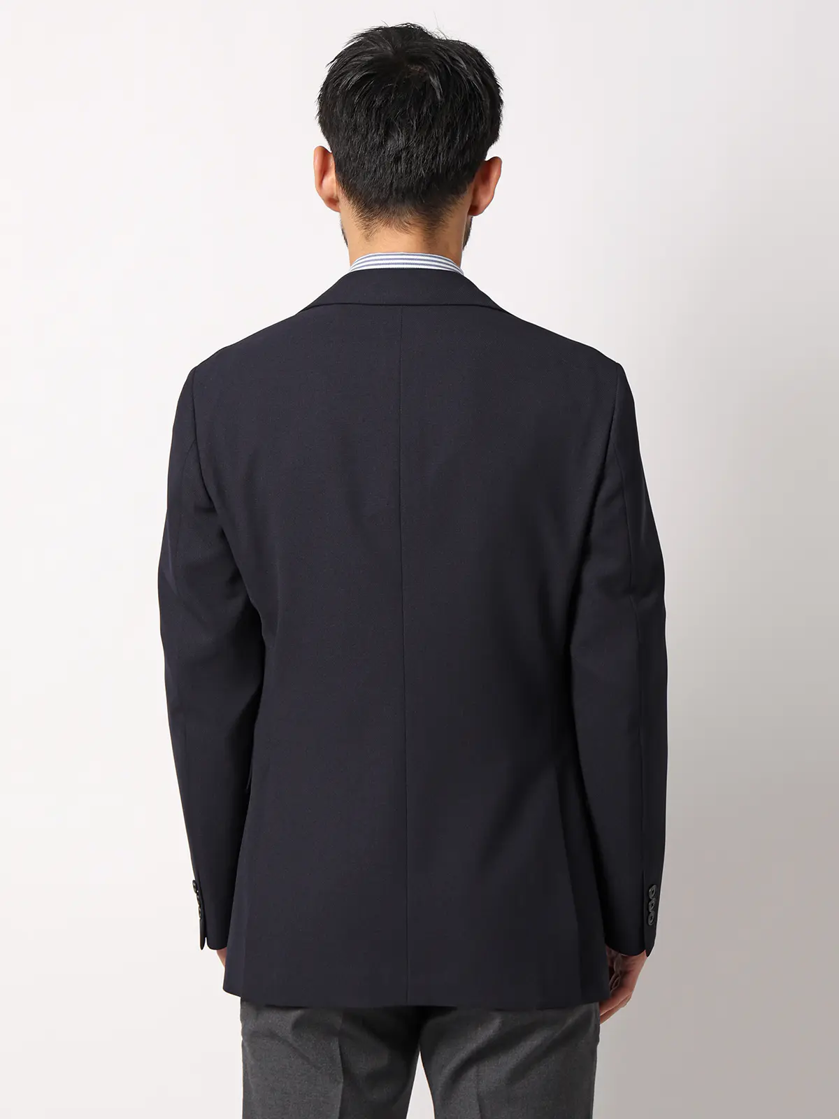 涼しい最高ジャケット／ウォッシャブル／ストレッチ／接触冷感／織柄／CH28 ネイビー WideL