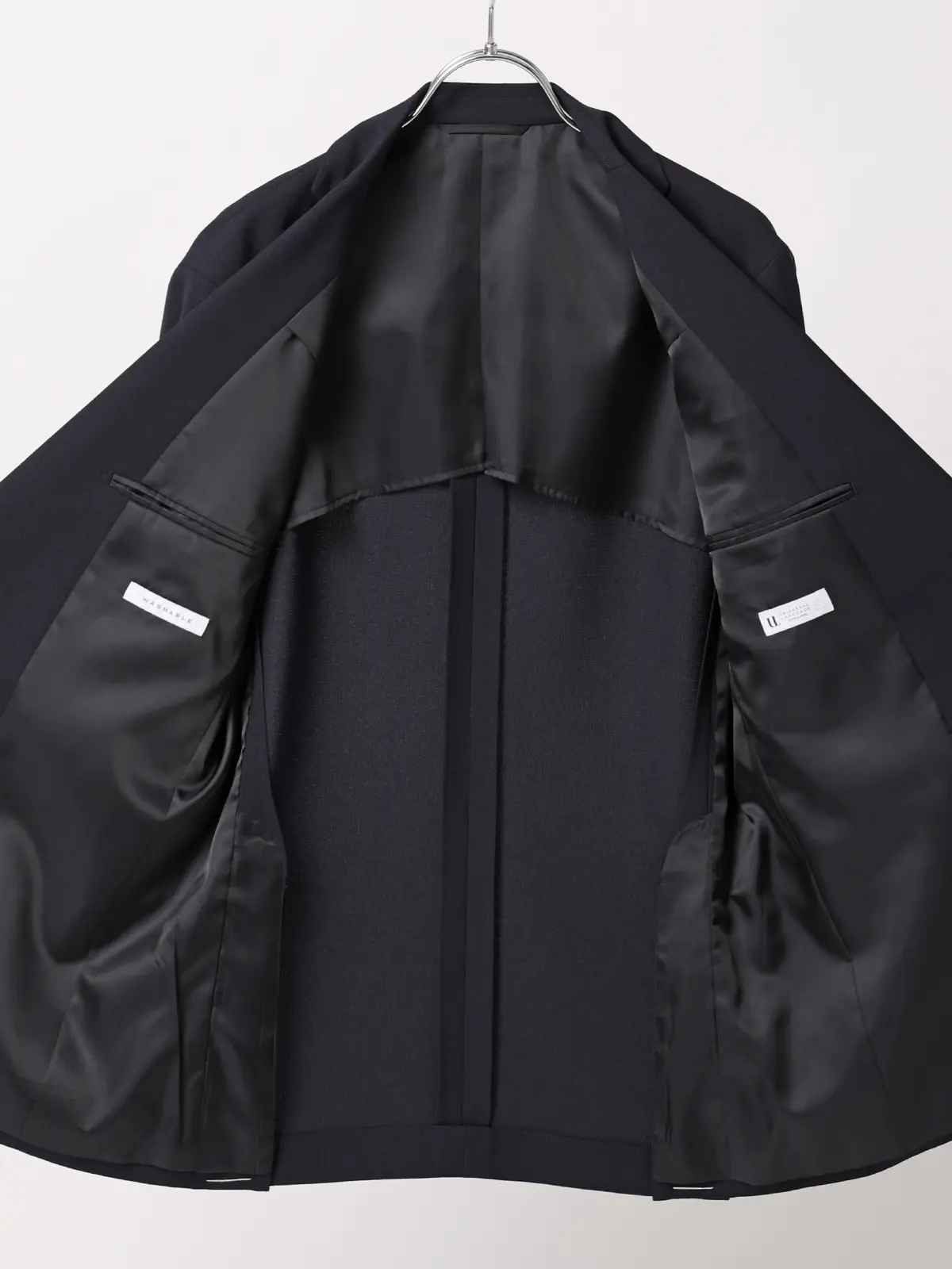 涼しい最高ジャケット／ウォッシャブル／ストレッチ／接触冷感／織柄／CH28 ネイビー WideL