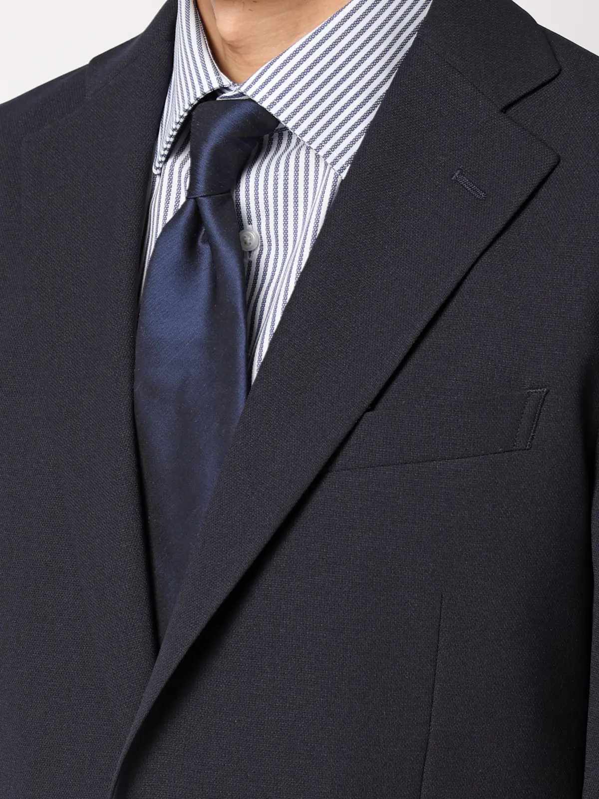 涼しい最高ジャケット／ウォッシャブル／ストレッチ／接触冷感／織柄／CH28 ネイビー WideL