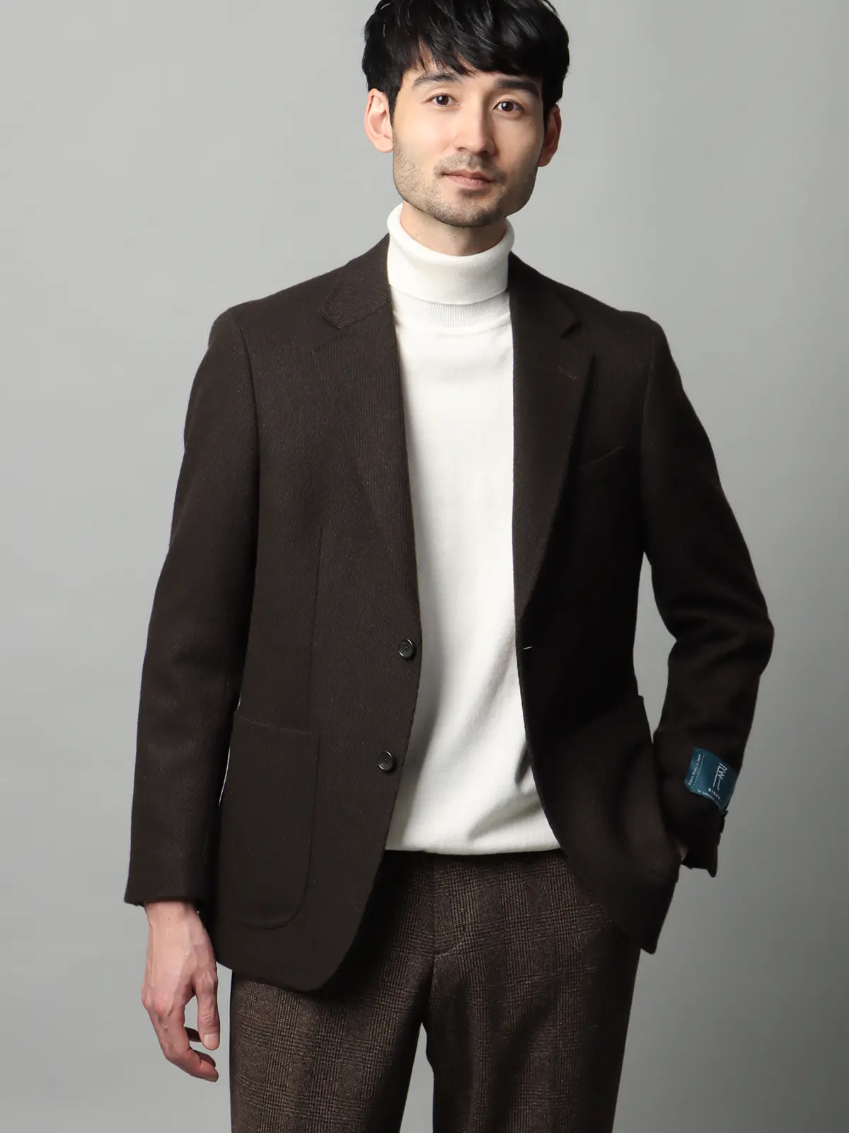 ジャケット/尾州/ウールカシミヤブレンド/ツイル/CR02 ブラウン SS