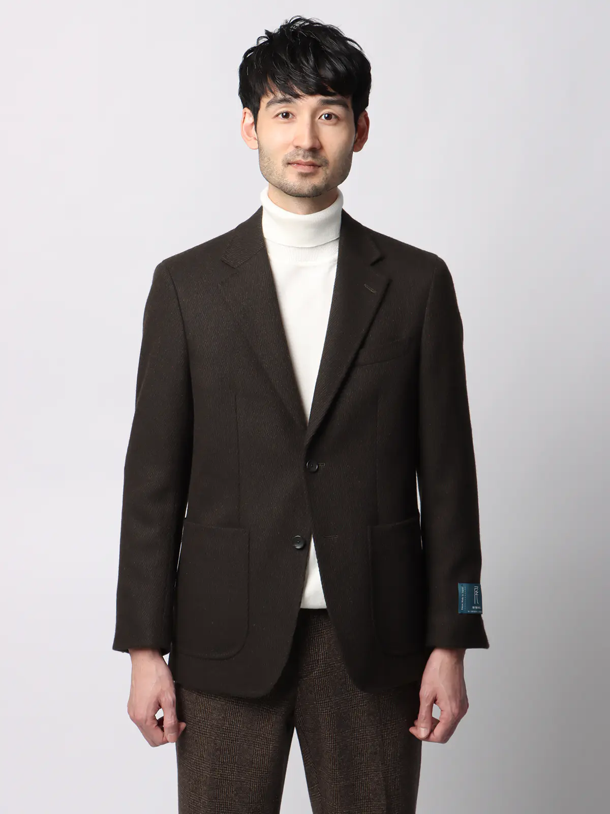 ジャケット/尾州/ウールカシミヤブレンド/ツイル/CR02 ブラウン SS