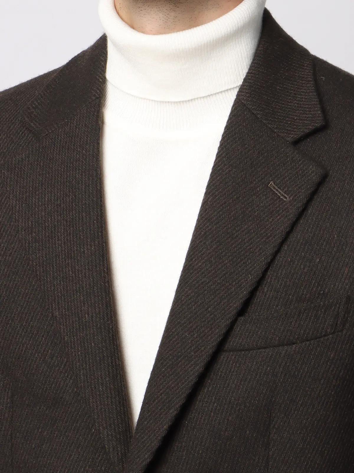 ジャケット/尾州/ウールカシミヤブレンド/ツイル/CR02 ブラウン SS