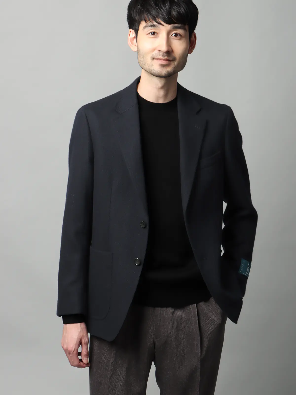 ジャケット／尾州／ウールカシミヤブレンド／ツイル／CR02 ネイビー SS