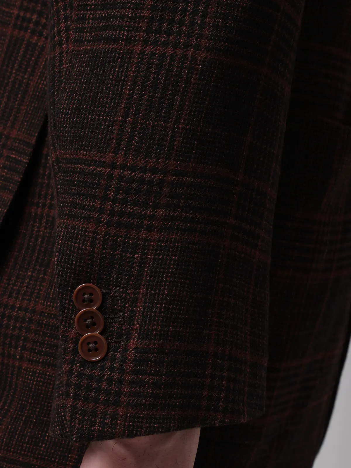 ジャケット／CANONICO／ウール／グレンチェック／LE03 ブラウン M