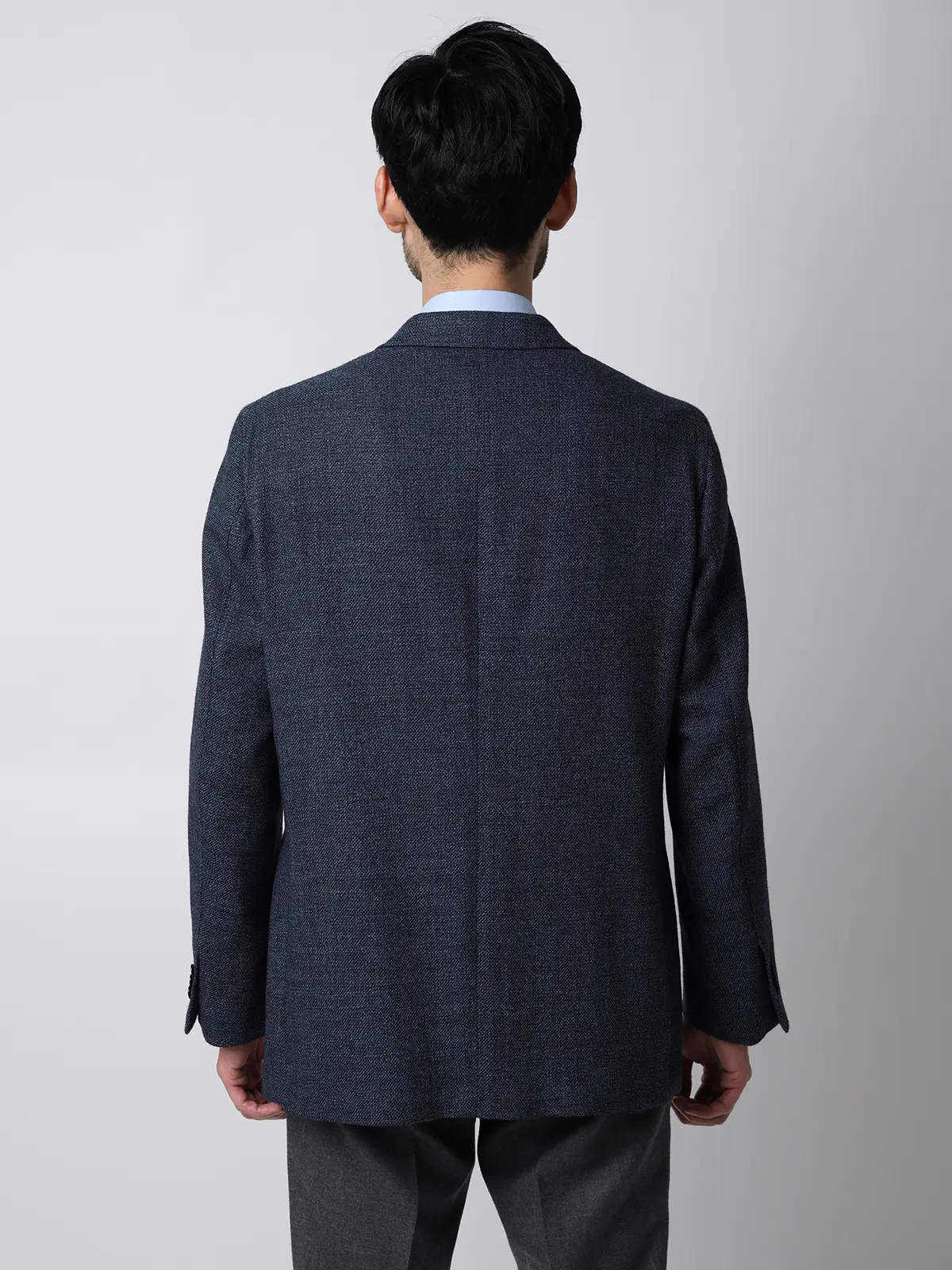 ジャケット／CANONICO／ウール／織柄／LE03 ブルー M