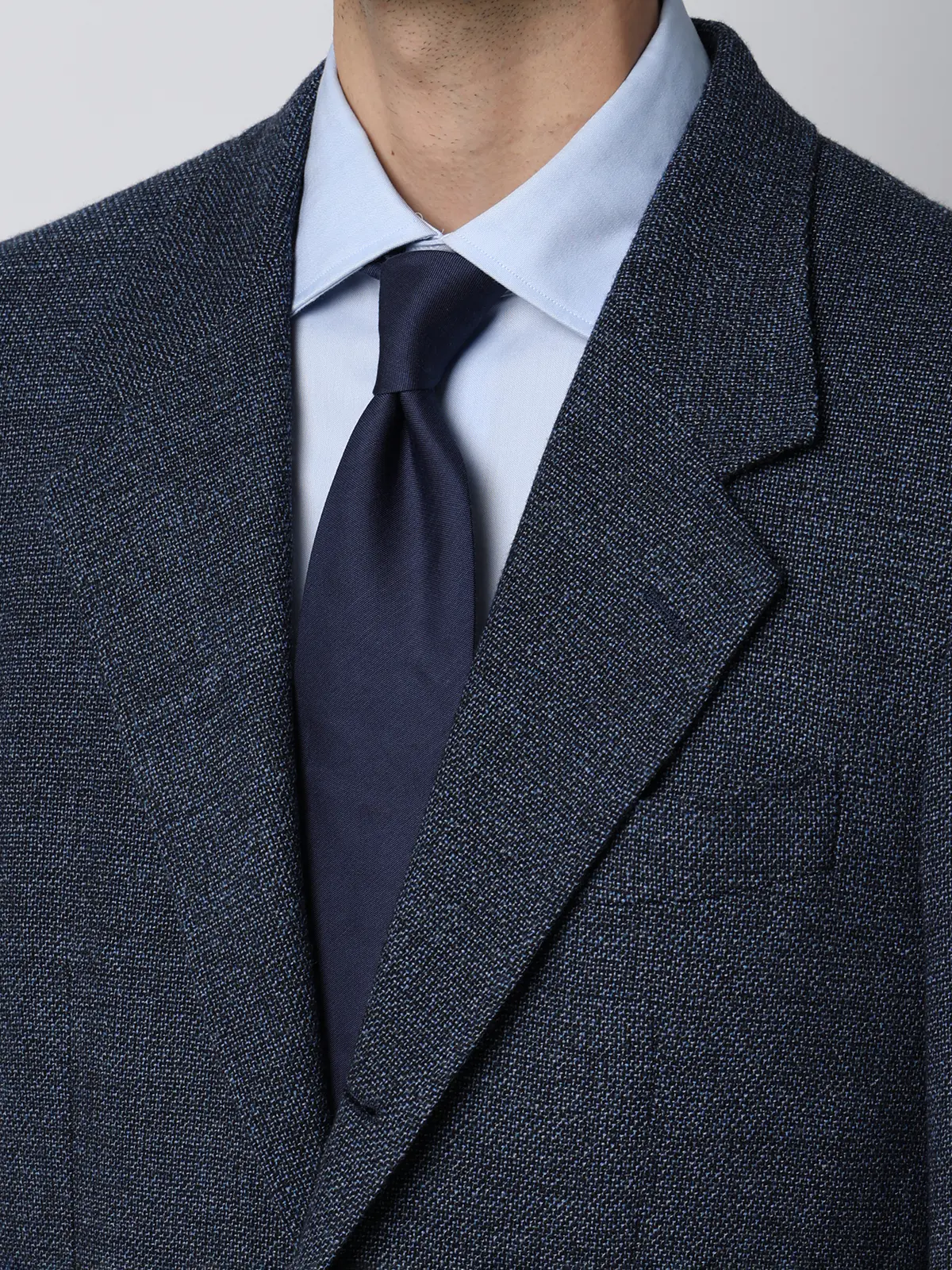 ジャケット／CANONICO／ウール／織柄／LE03 ブルー M