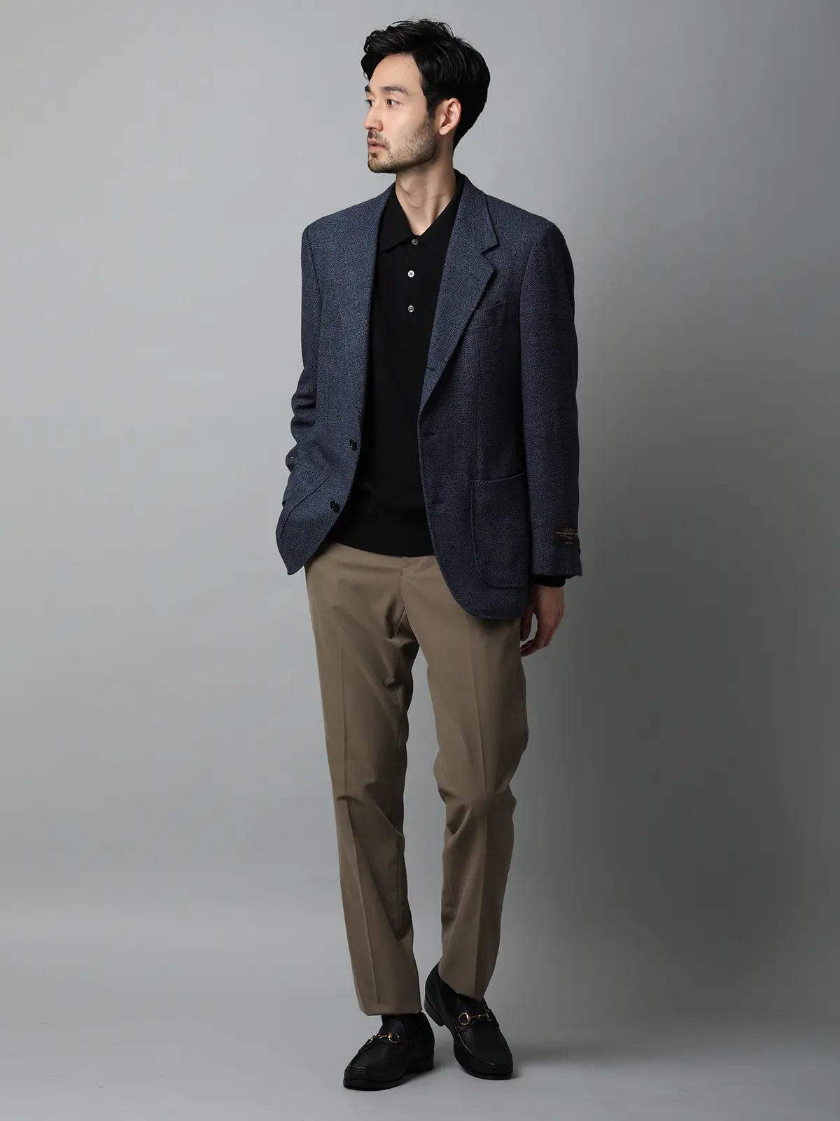 ジャケット／CANONICO／ウール／織柄／LE03 ブルー M