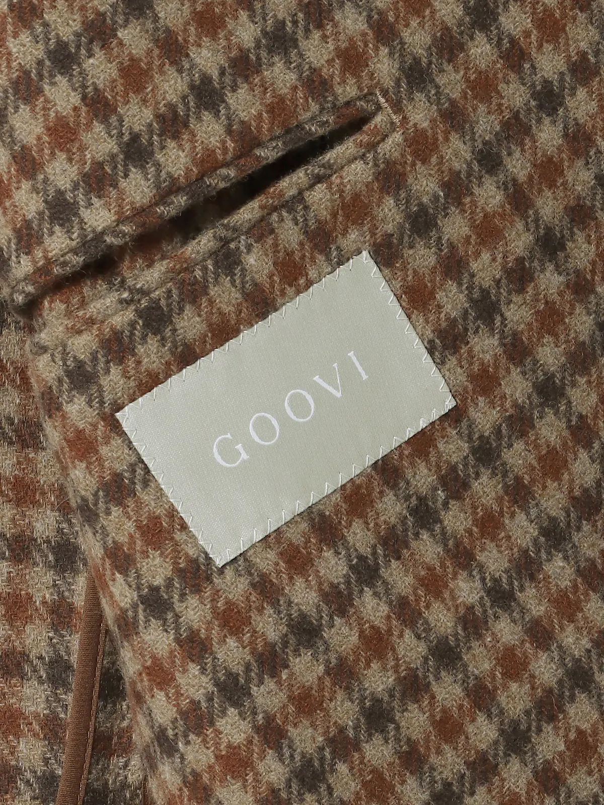【9月中旬発売予定】GOOVI／ダブルブレストジャケット／ウールソフトツイード／ガンクラブチェック ベージュ系 0