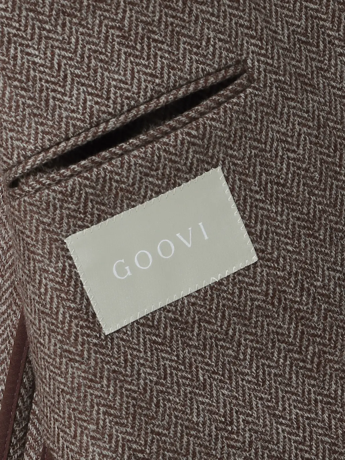 【9月中旬発売予定】GOOVI／ダブルブレストジャケット／ウールソフトツイード／ヘリンボーン パープル系 0
