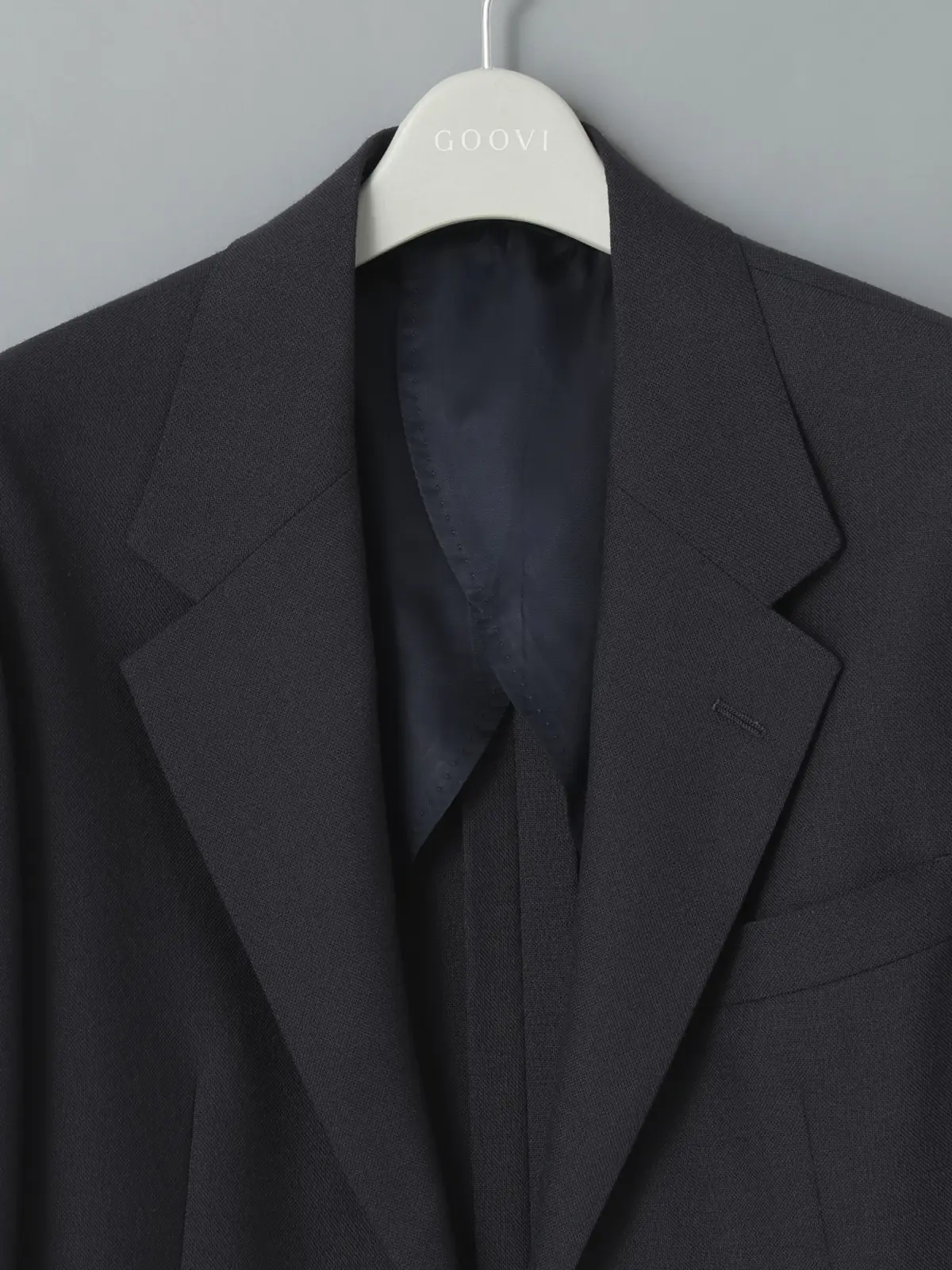 GOOVI／ジャケット／ハイツイストトロピカルウール／無地 ネイビー 0