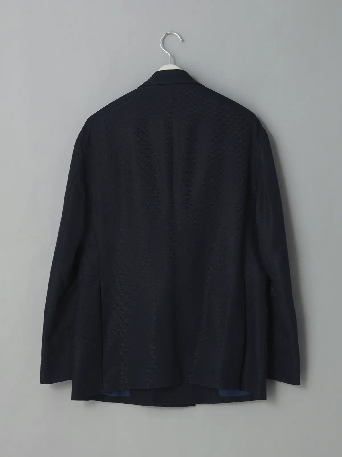GOOVI／ダブルブレストジャケット／バンブーウールメッシュ／織柄 ネイビー 0