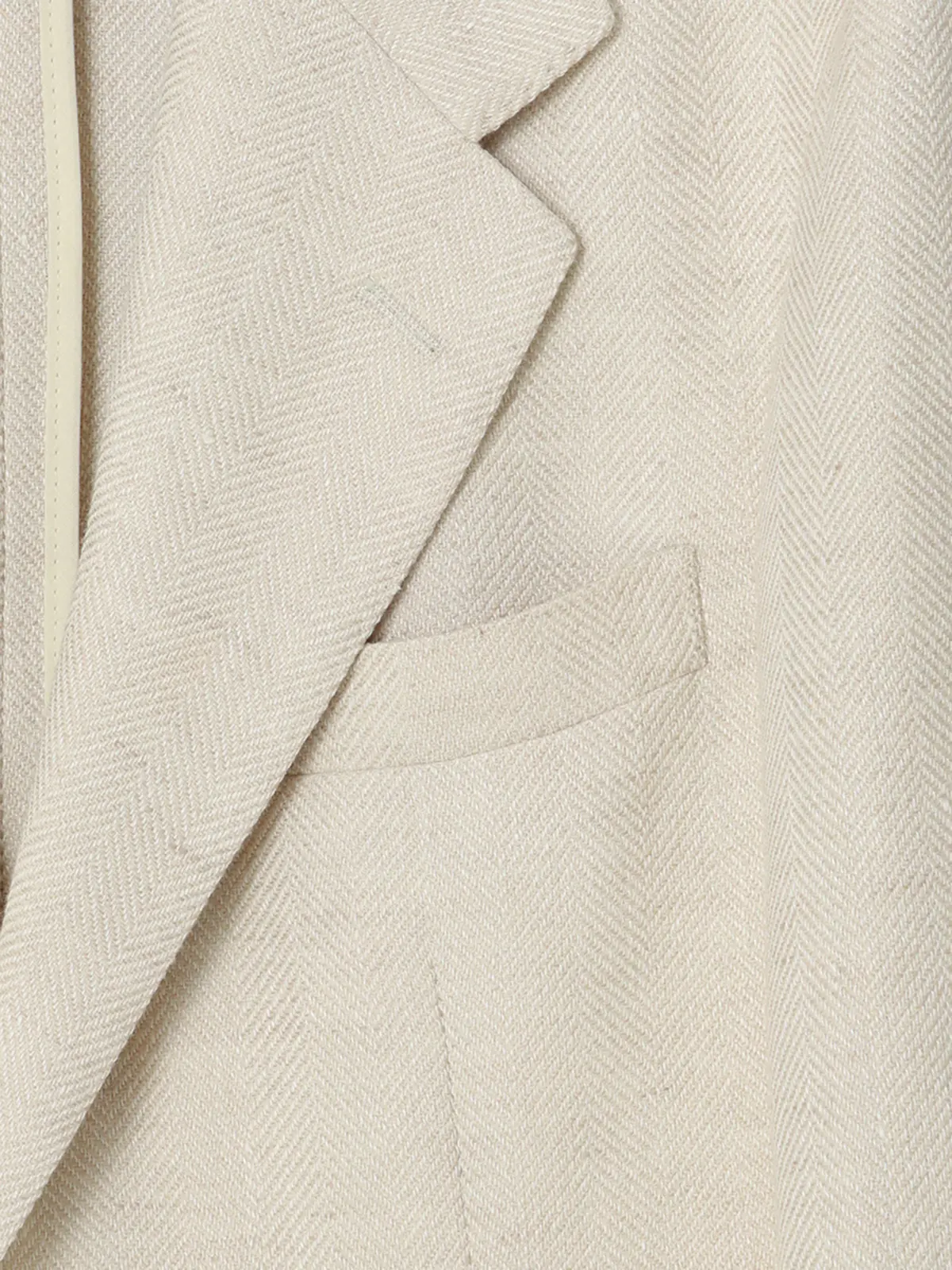 GOOVI／ジャケット／ウールリネンサマーツィード／ヘリンボーン ベージュ 0