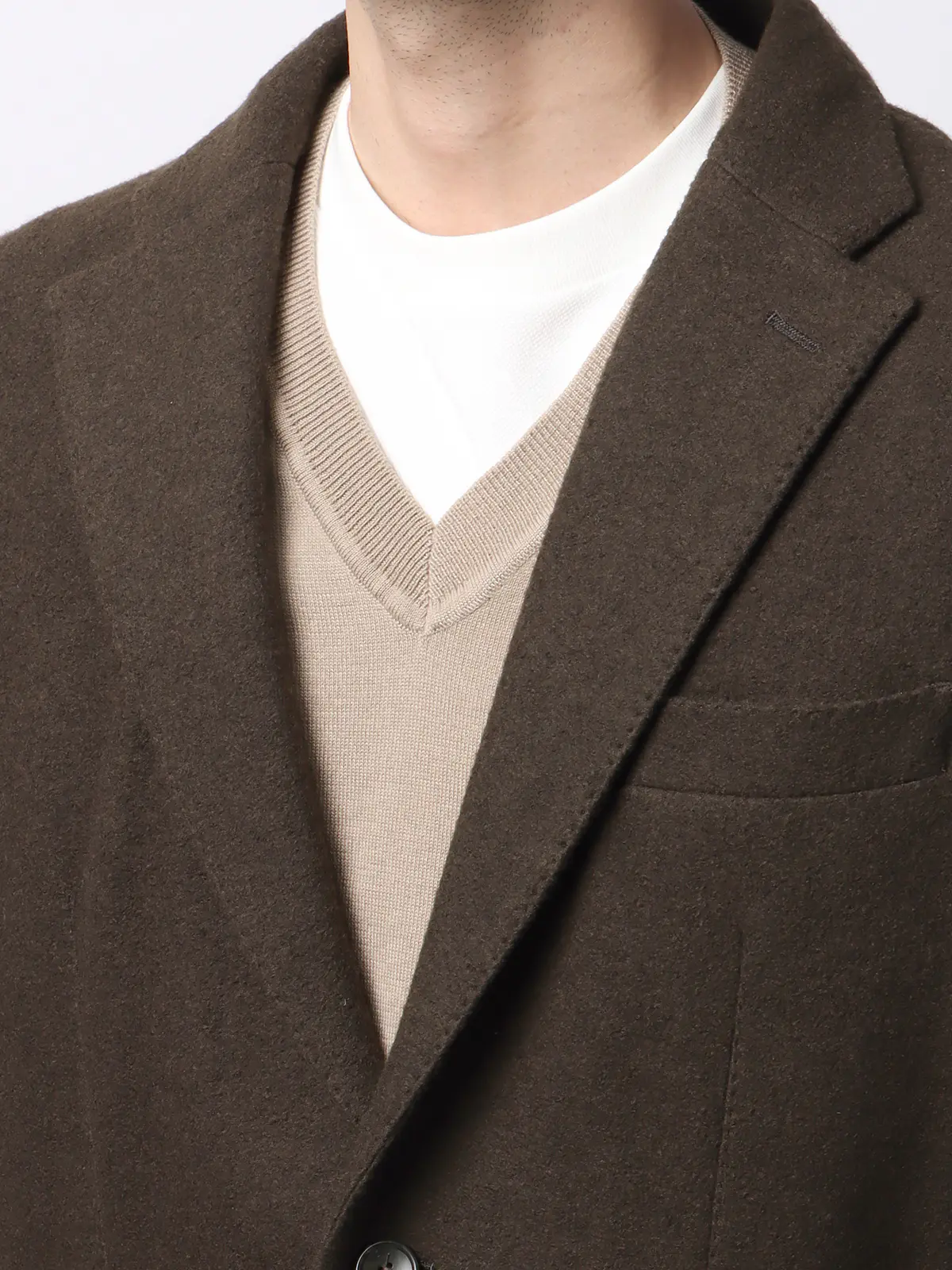 ジャケット/ストレッチ/パイルジャージー/無地/IM01 ブラウン S