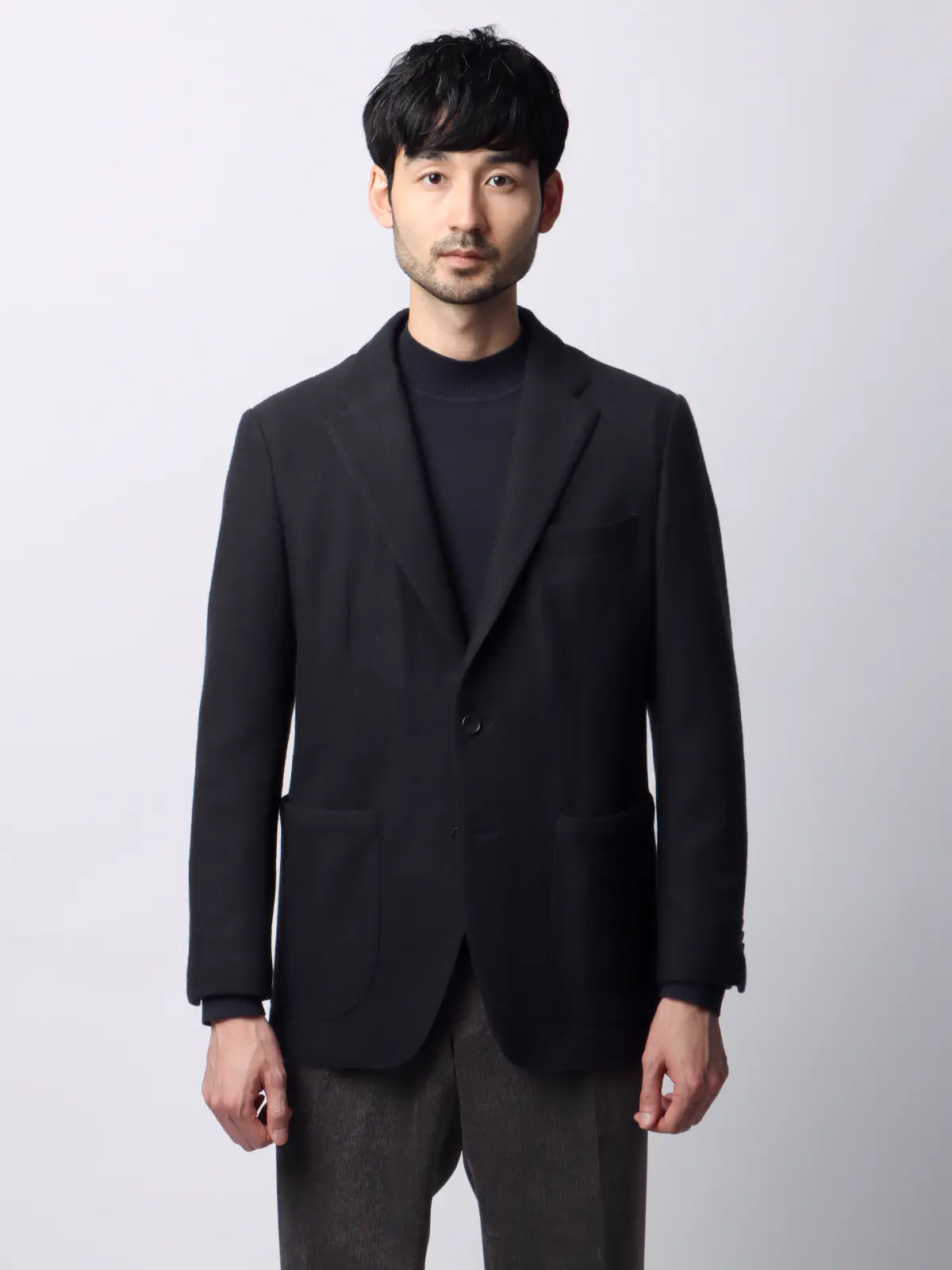 ジャケット/ストレッチ/パイルジャージー/無地/IM01 ネイビー M