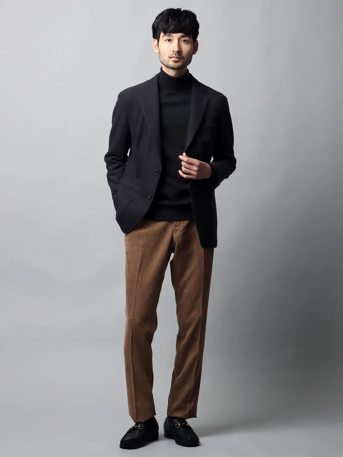 ジャケット/ストレッチ/パイルジャージー/無地/IM01 ネイビー M