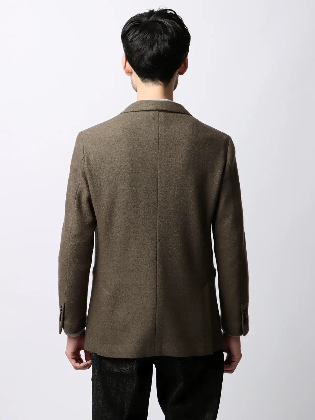 ジャケット／ストレッチ／パイルジャージー／無地／IM01 カーキ S