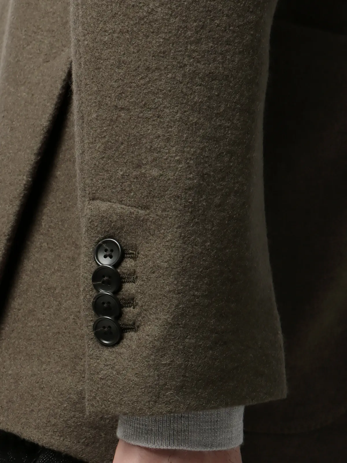 ジャケット／ストレッチ／パイルジャージー／無地／IM01 カーキ S