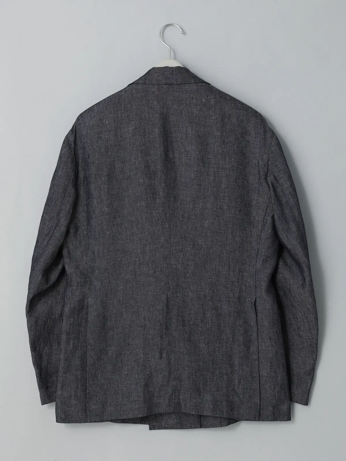 GOOVI／ダブルブレストジャケット／リネンデニム／無地 ネイビー 0