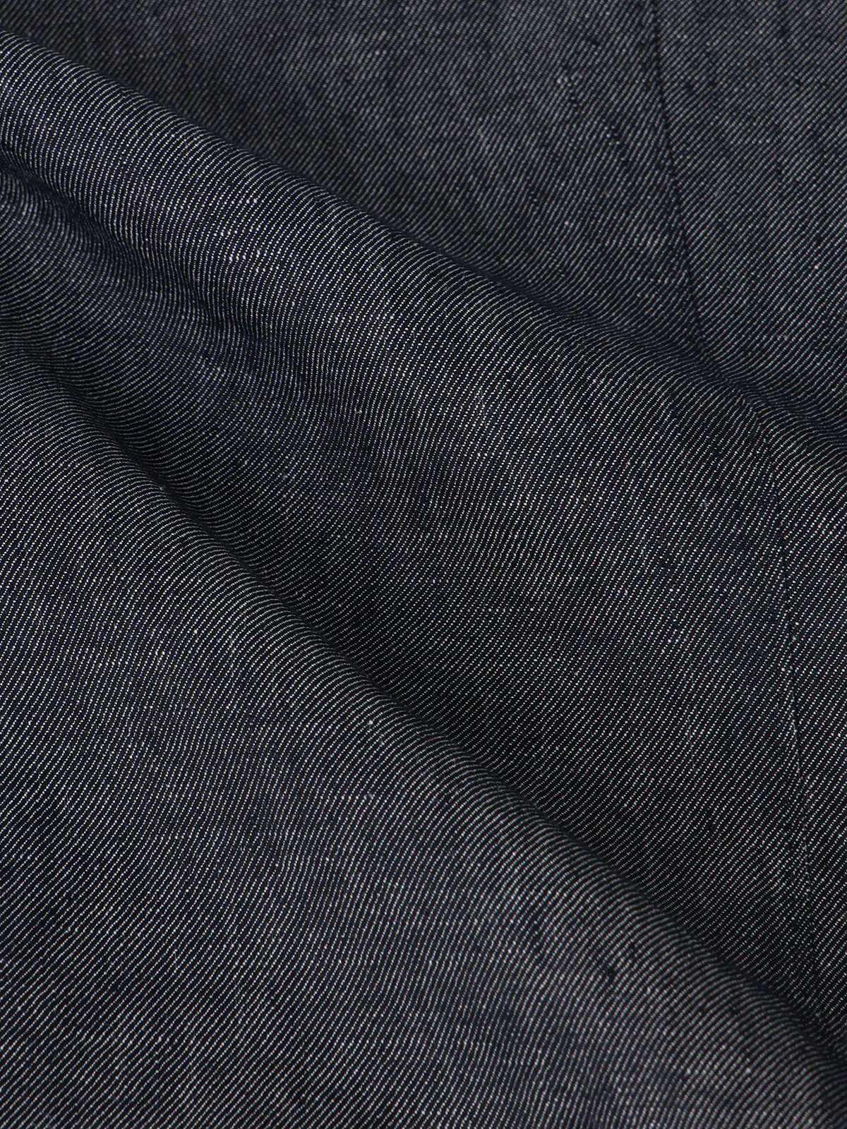 GOOVI／ダブルブレストジャケット／リネンデニム／無地 ネイビー 0