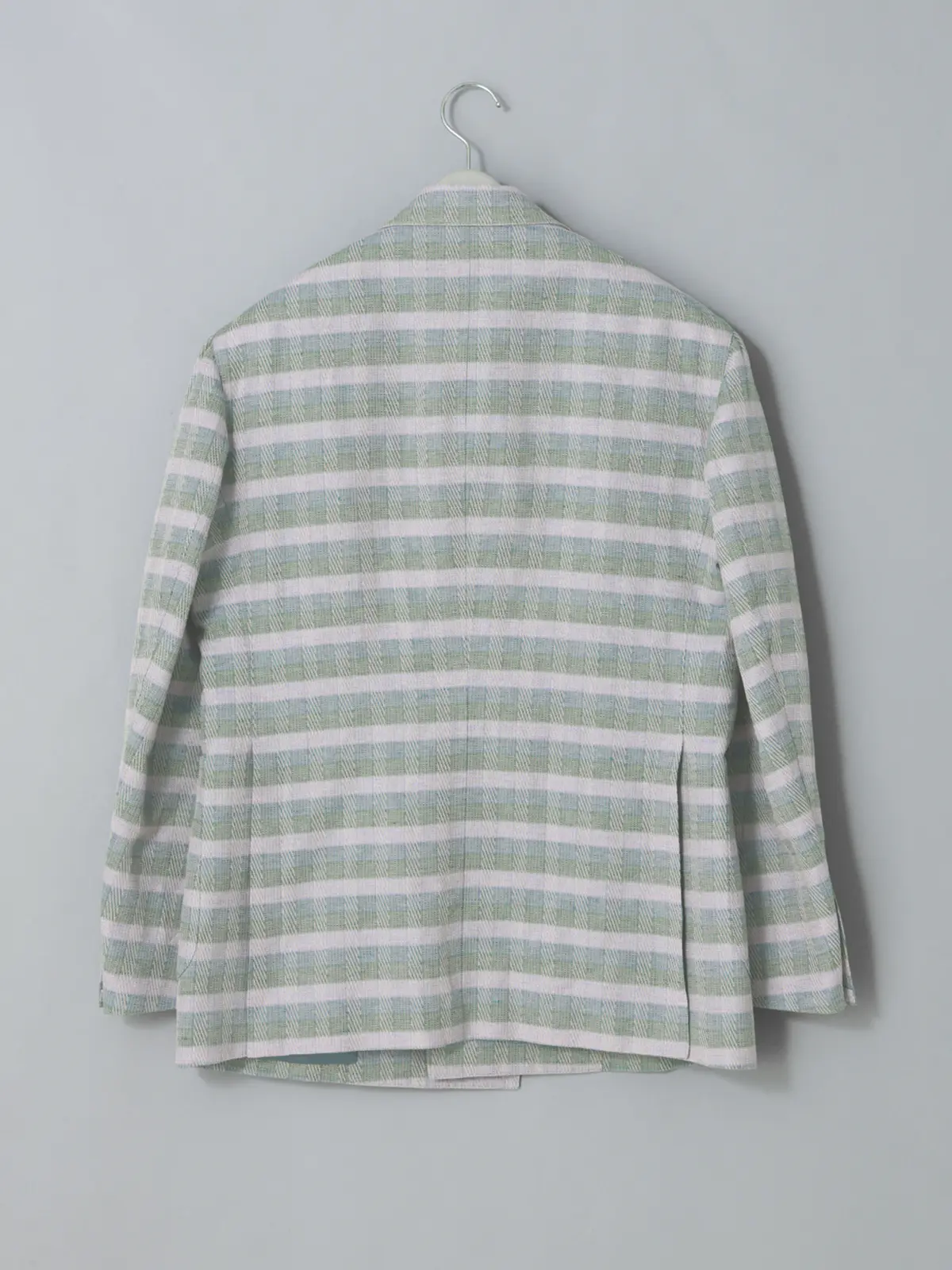 GOOVI/ダブルブレストジャケット/リネンコットンウールブレンド/ヴィンテージファンシーチェック ラベンダー 0