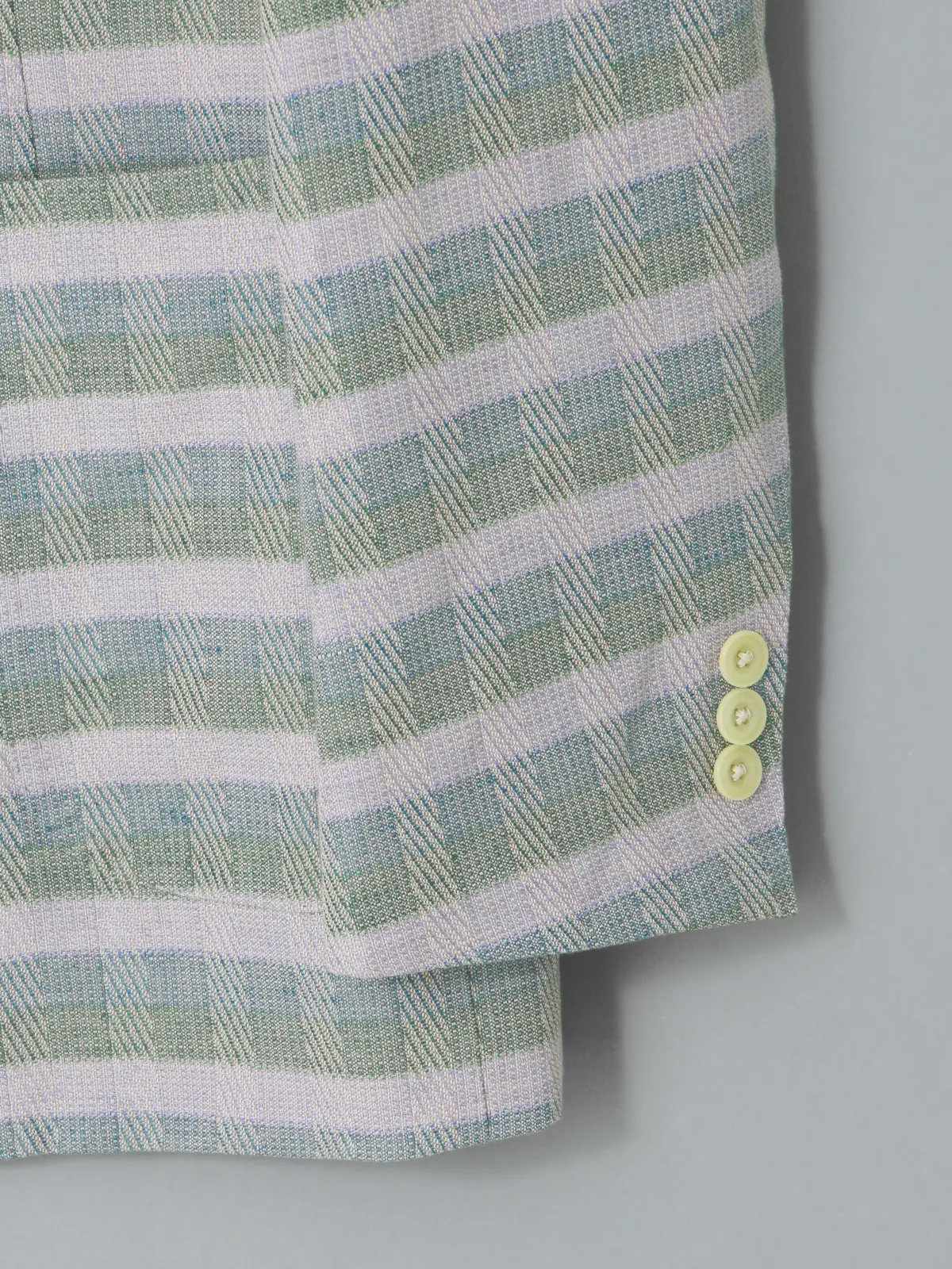 GOOVI/ダブルブレストジャケット/リネンコットンウールブレンド/ヴィンテージファンシーチェック ラベンダー 0