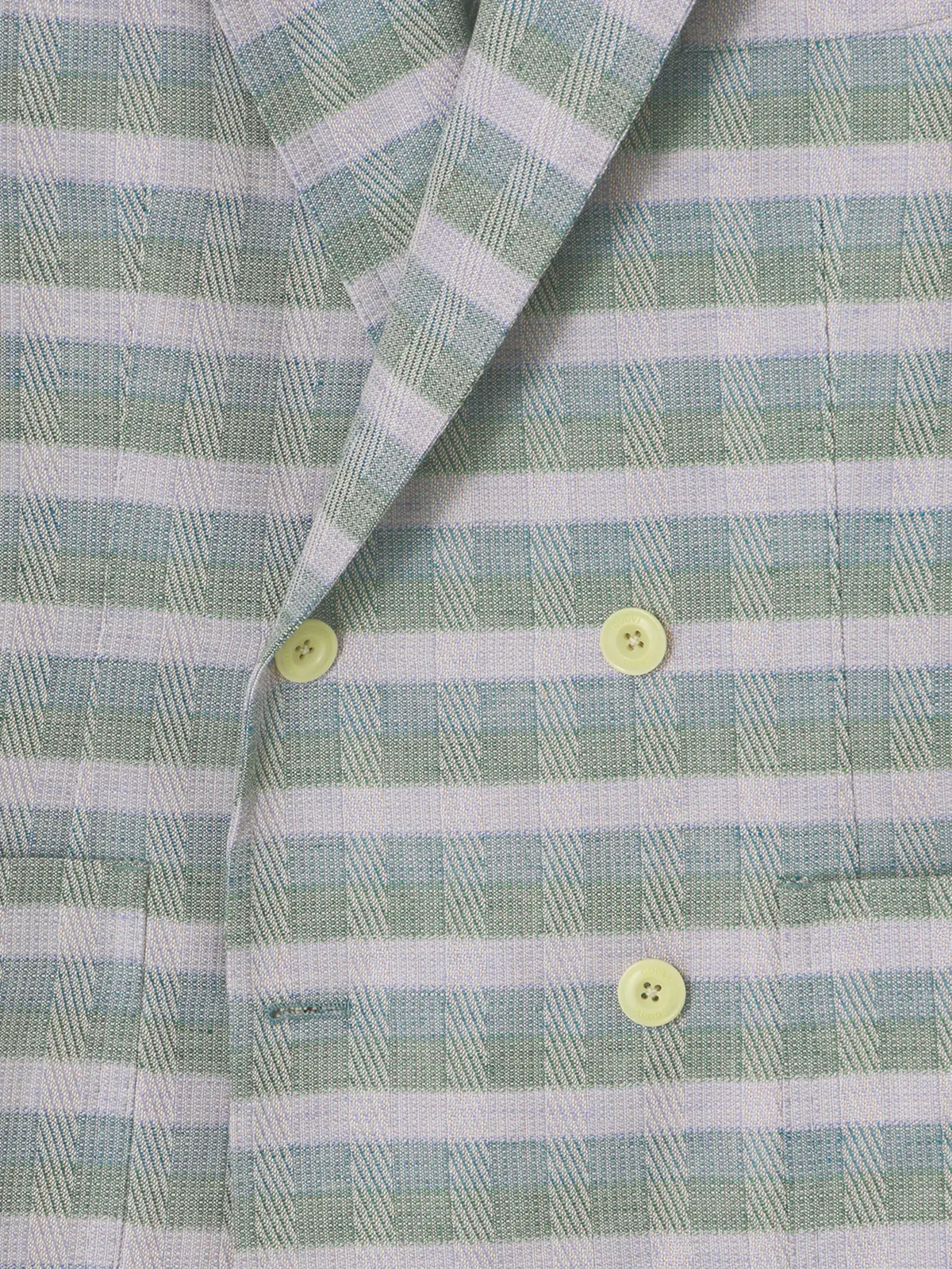 GOOVI/ダブルブレストジャケット/リネンコットンウールブレンド/ヴィンテージファンシーチェック ラベンダー 0