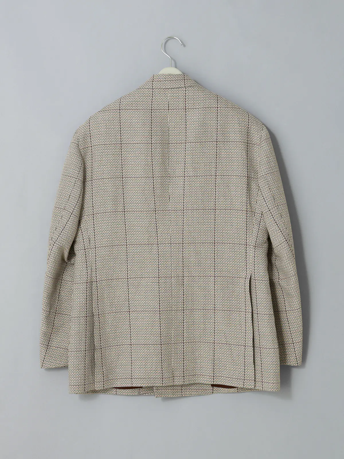 GOOVI／ダブルブレストジャケット／コットンリネン和紙ブレンド／カラープレイド ベージュ 1