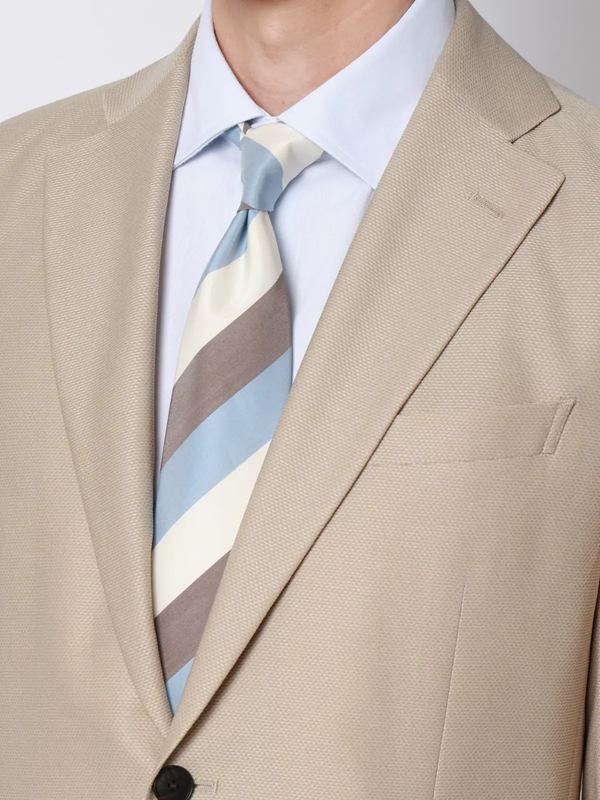 涼しい最高ニットジャケット／ウォッシャブル／ストレッチ／メッシュジャージー／織柄／CH28 ベージュ SS