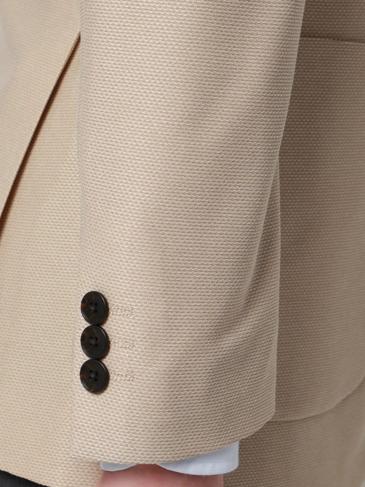 涼しい最高ニットジャケット／ウォッシャブル／ストレッチ／メッシュジャージー／織柄／CH28 ベージュ SS