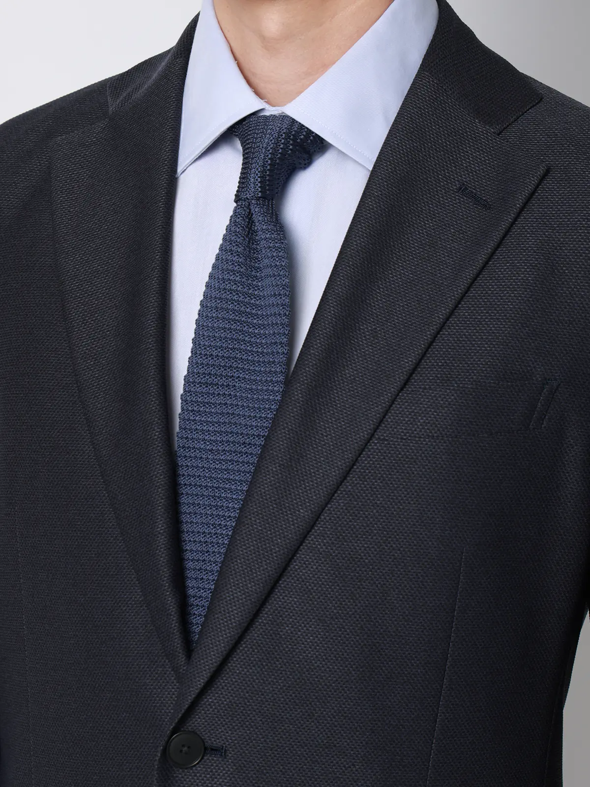 涼しい最高ニットジャケット／ウォッシャブル／ストレッチ／メッシュジャージー／織柄／CH28 ネイビー S