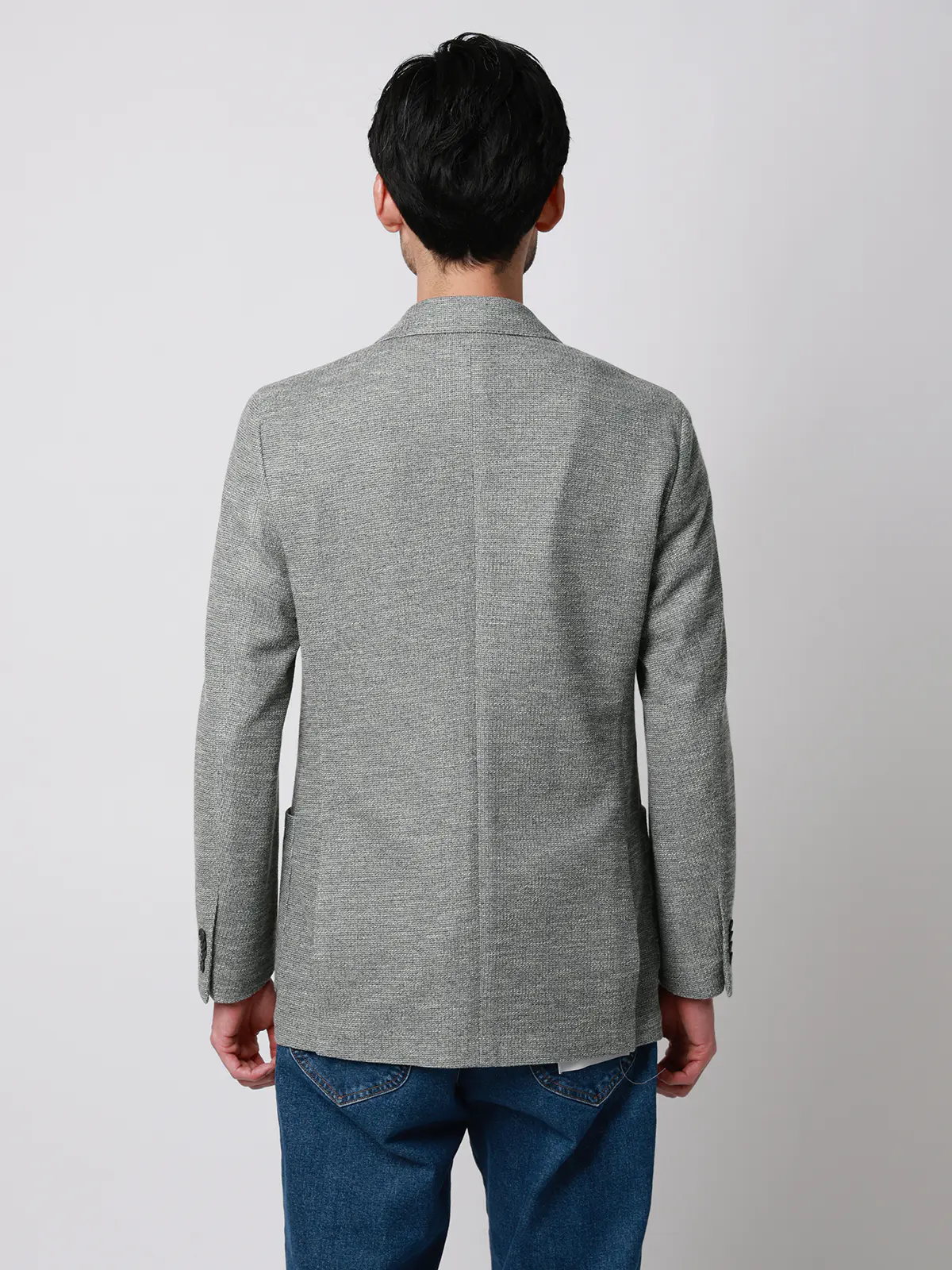 ジャケット／LANIFICIO ROMA／ストレッチ／ミックスジャージー／織柄／CR03 グレー S