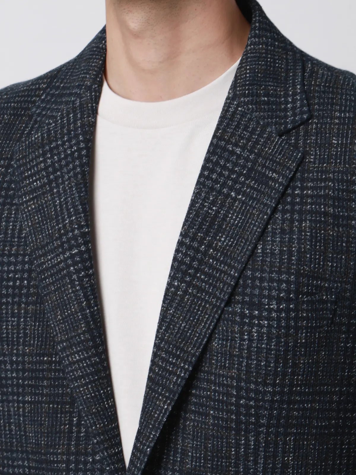 ジャケット／LANIFICIO ROMA／ストレッチ／プリントジャージー／グレンチェック／CR03 ネイビー S