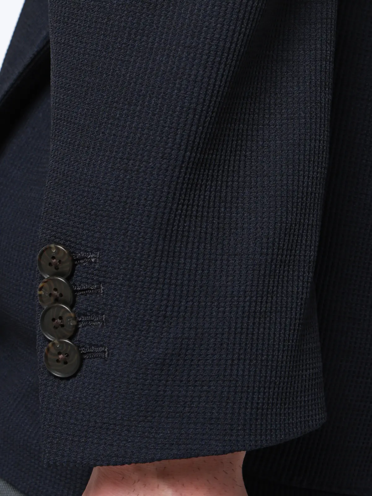 ダブルブレストジャケット/ウォッシャブル/ストレッチ/吸水速乾/RIRANCHA/織柄/CR05 ネイビー S