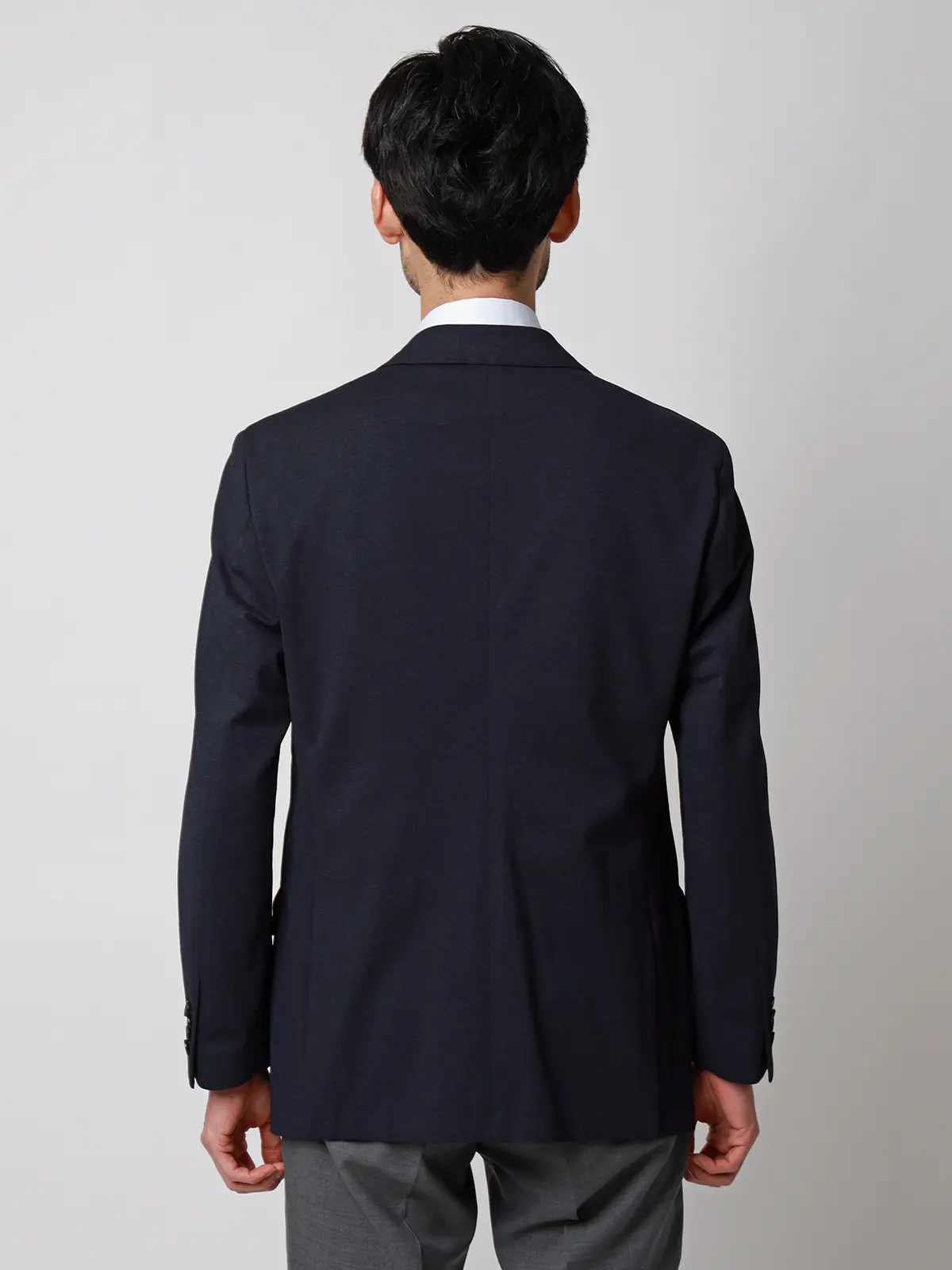 ジャケット／ウォッシャブル／ストレッチ／Primeflex／織柄／CR03 ネイビー S