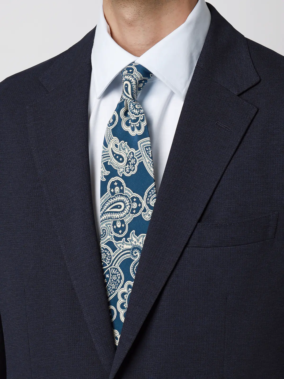 ジャケット／ウォッシャブル／ストレッチ／Primeflex／織柄／CR03 ネイビー S