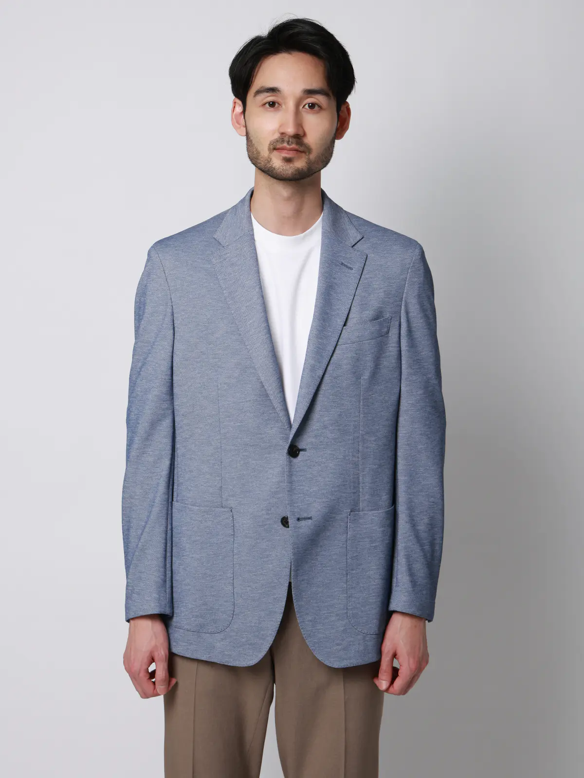 ジャケット／ウォッシャブル／ストレッチ／PARINE／ジャージー／CR03 ブルー S