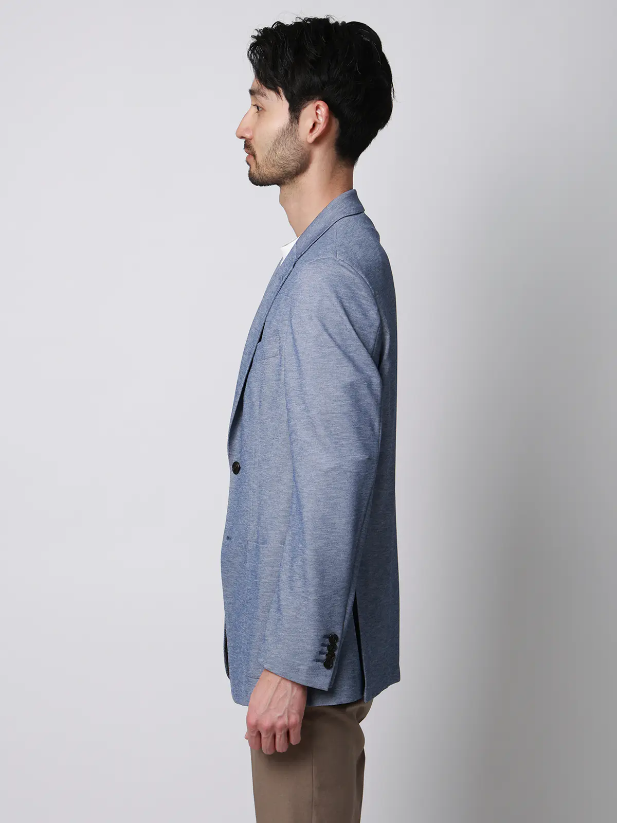 ジャケット／ウォッシャブル／ストレッチ／PARINE／ジャージー／CR03 ブルー S