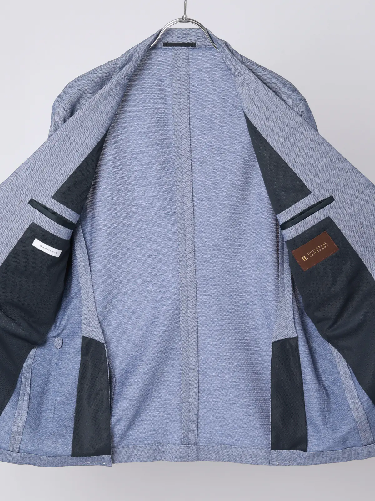 ジャケット／ウォッシャブル／ストレッチ／PARINE／ジャージー／CR03 ブルー S