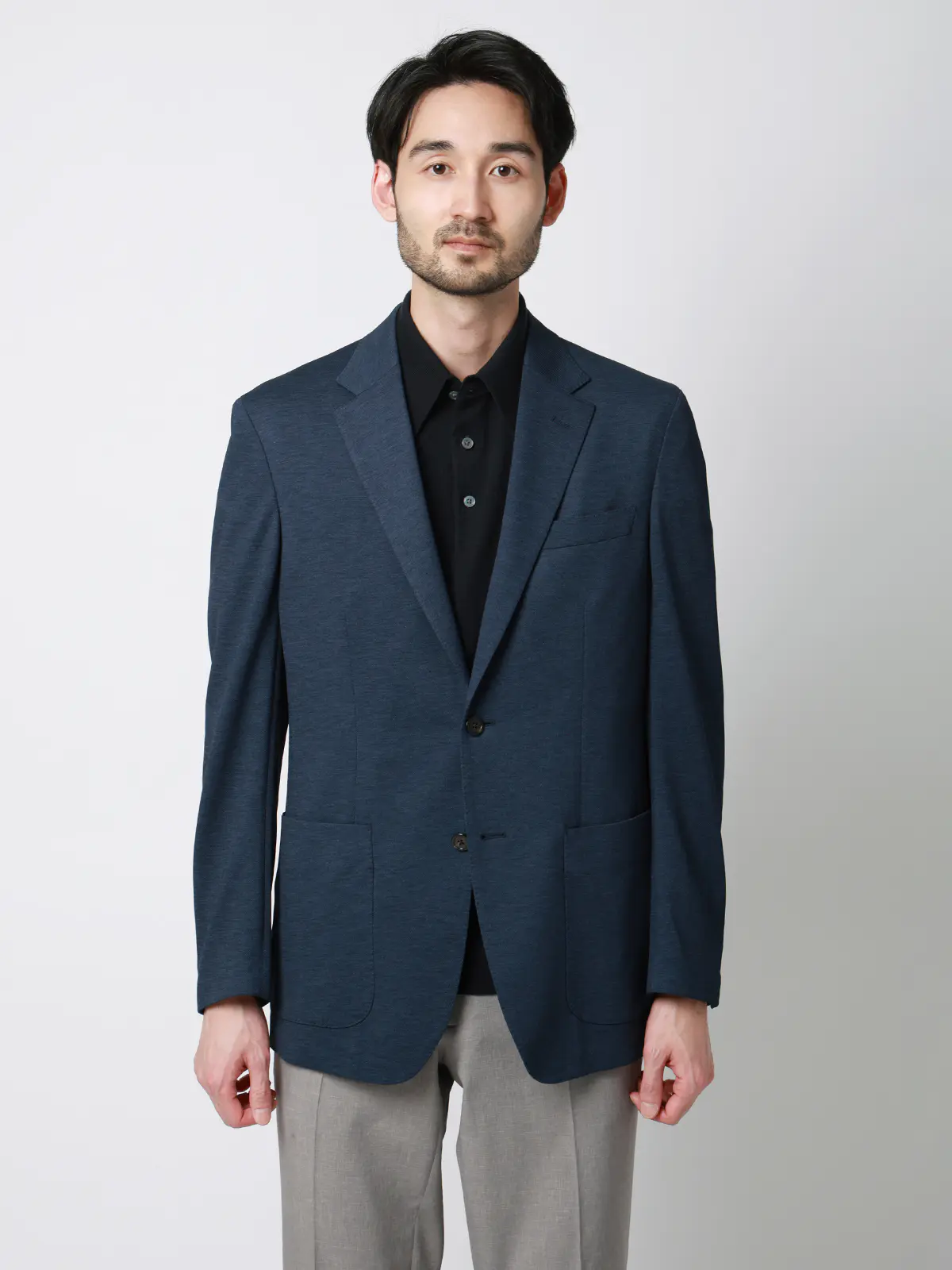 ジャケット／ウォッシャブル／ストレッチ／PARINE／ジャージー／CR03 ネイビー S