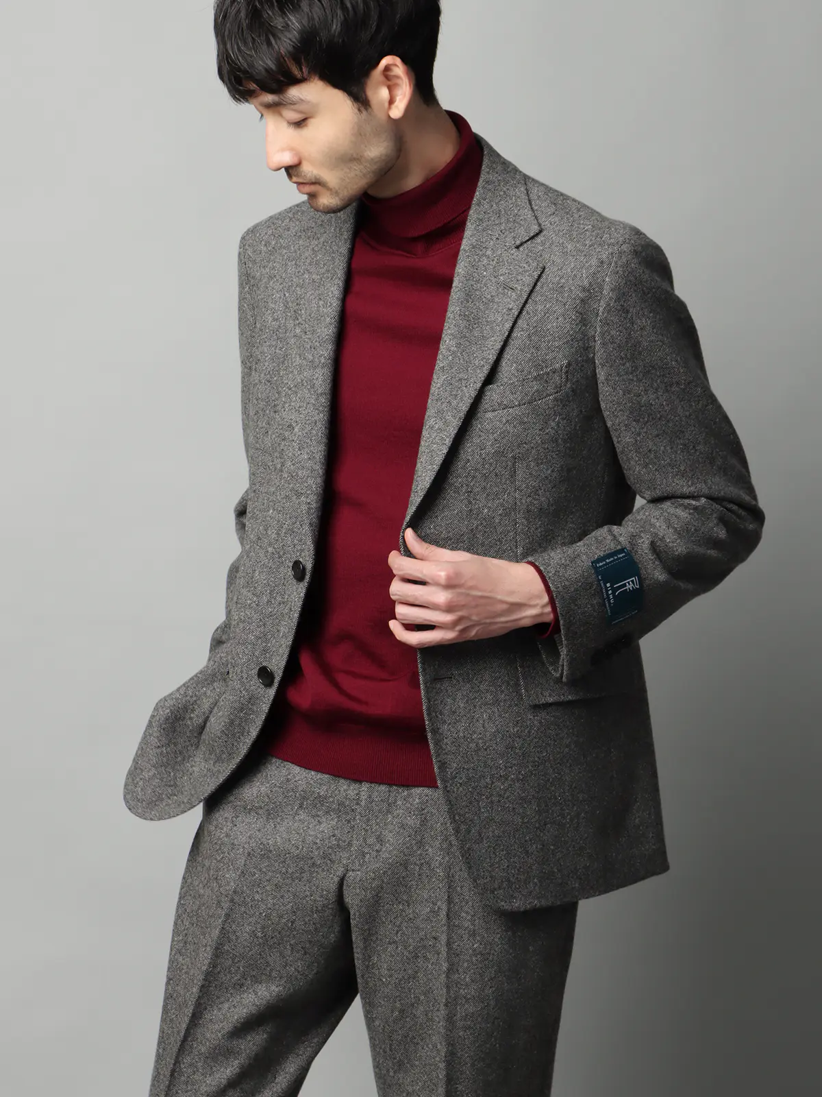 ジャケット／尾州／ウールカシミヤブレンド／ツイル／CR02 グレー SS
