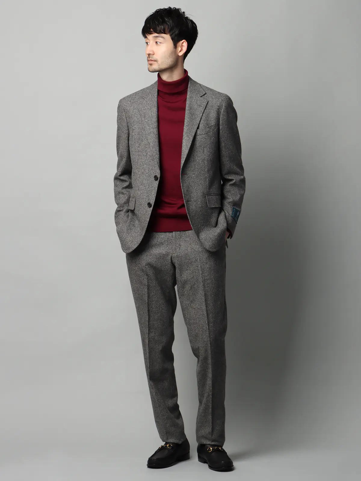 ジャケット／尾州／ウールカシミヤブレンド／ツイル／CR02 グレー SS