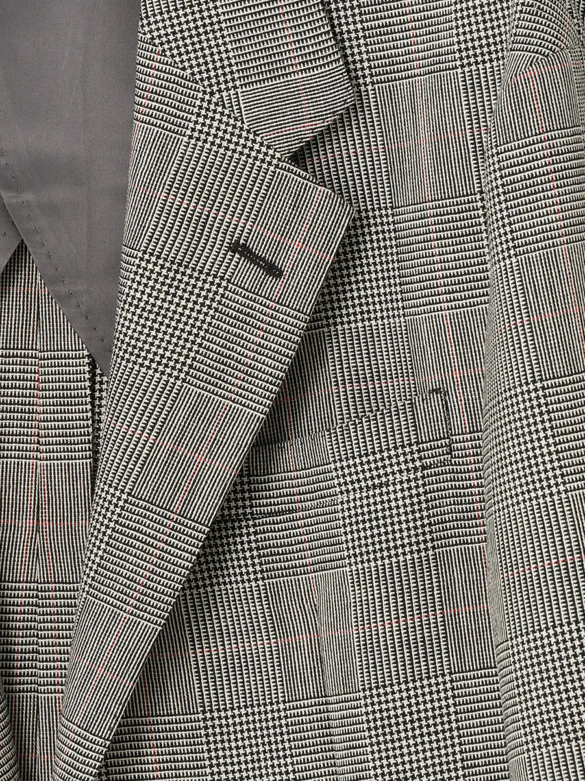 GOOVI／ジャケット／ハイツイストトロピカル／グレンチェックカラープレイド グレー 0