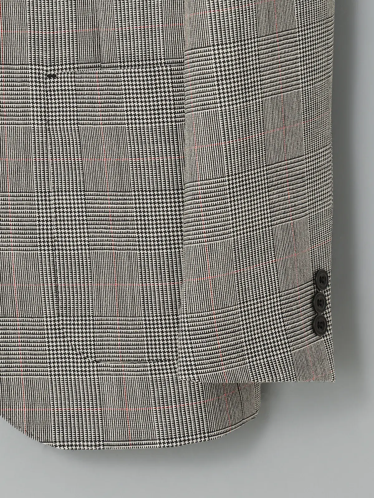 GOOVI／ジャケット／ハイツイストトロピカル／グレンチェックカラープレイド グレー 0