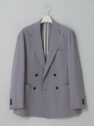 GOOVI／ダブルブレストジャケット／SUPER100'sウールトロピカル／無地